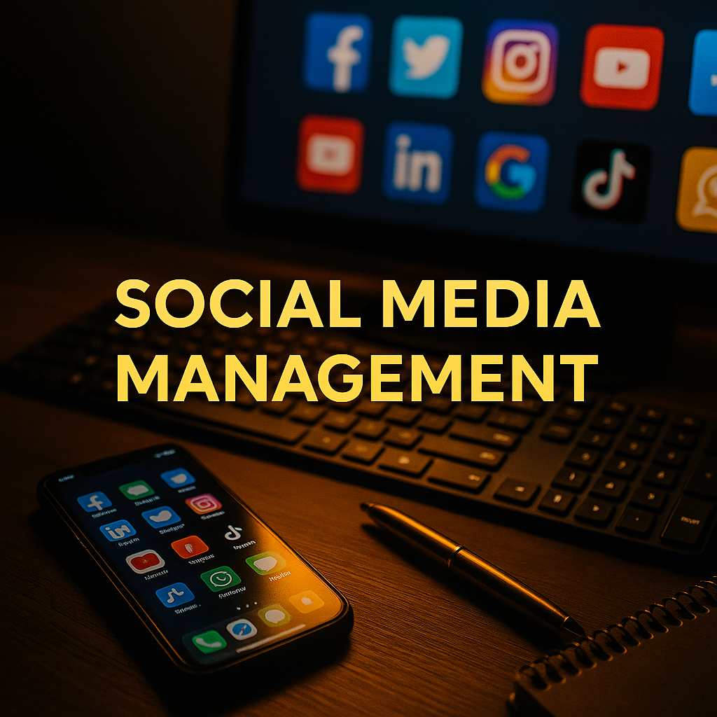 Cinematic black and gold city scene representing premium, high-speed brand marketing